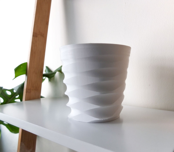 3d printed white planter