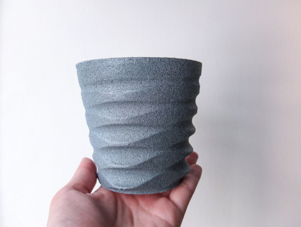 3d-printed grey planter