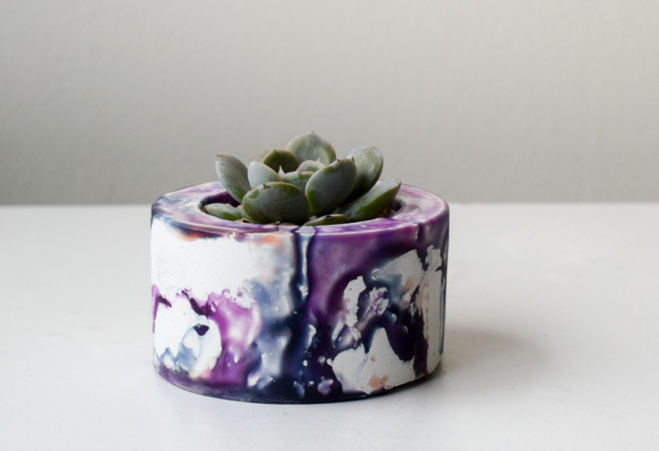 altair handmade concrete and resin planter succulent side