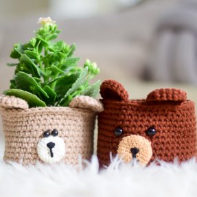 jelly bear crochet planters plant cosy kalanchoe blossfeldiana
